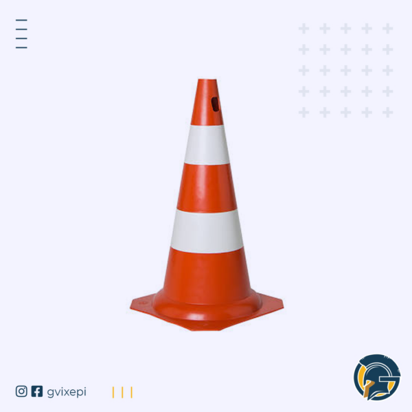 Cone de PVC 50cm laranja e Branco Kteli